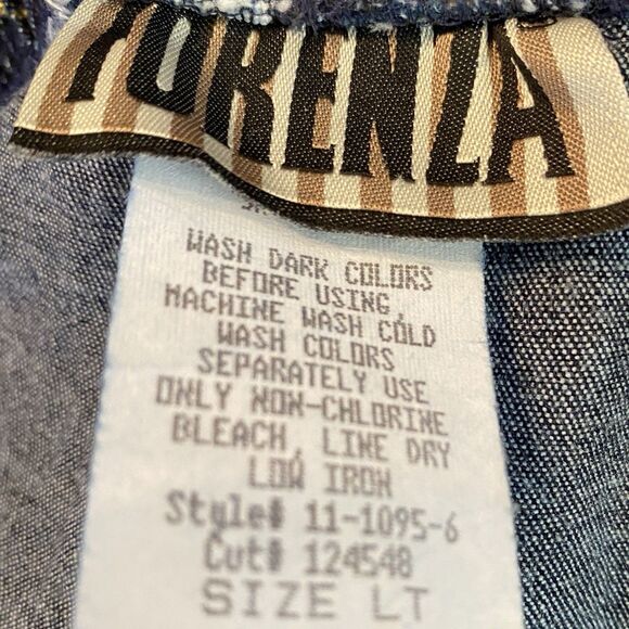 VTG 90s Forenza NWOT Floral Elastic Waist Pull On Jeans TALL SPANDEX Gold NEW L - Picture 5 of 9